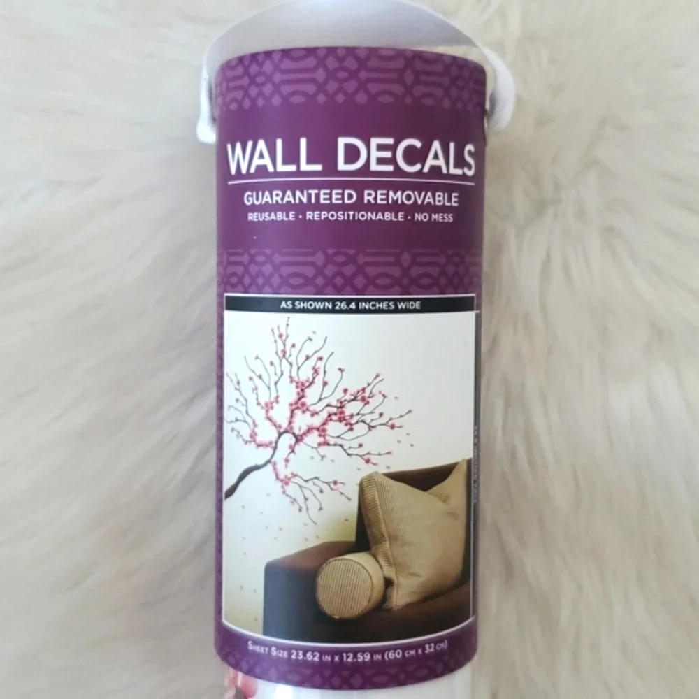 NEW Wall decals removable botanical cherry.